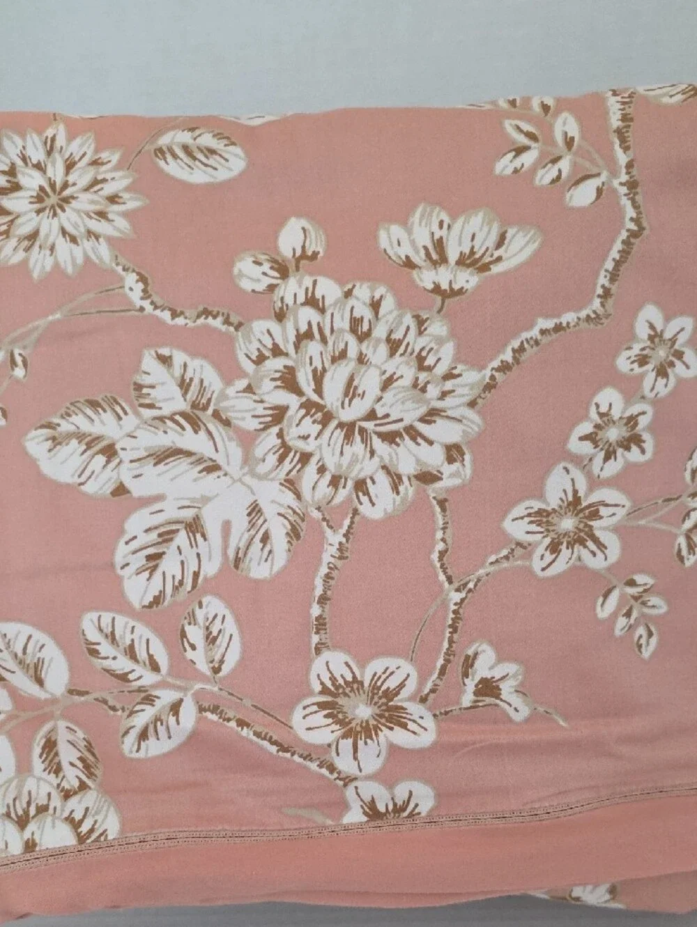 Threshold Dusty Pink White Tan Floral Botanical Cotton Full Duvet Cover